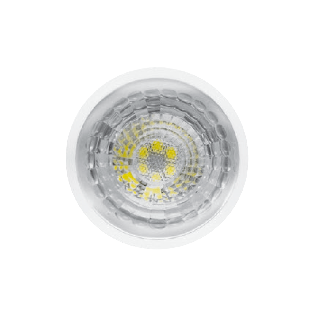 DICROICO ECO BLANCA GU10 7W 100-240VAC LUZ CÁLIDA 2700K 38º 595LM
