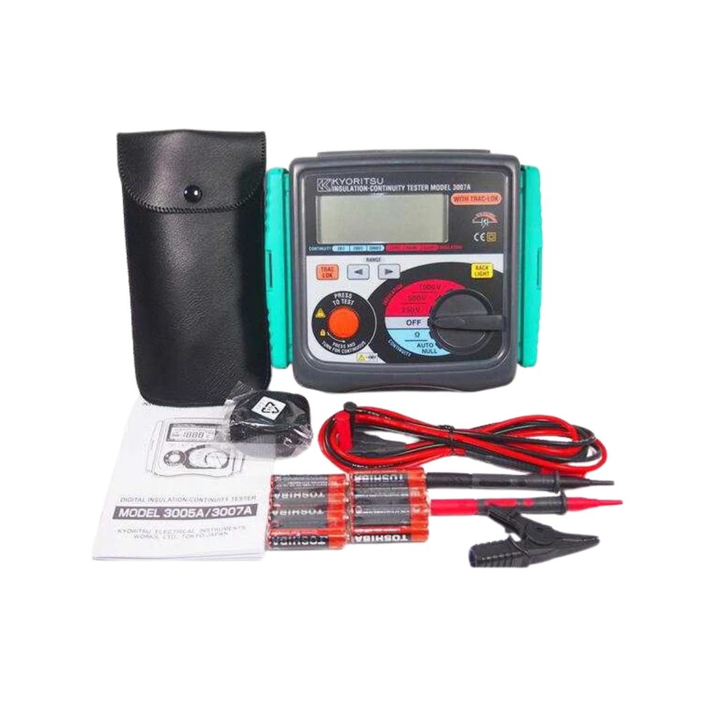 Megohmetro digital 250/500/1000V 2000MΩ CAT III 300V c/pantalla iluminada