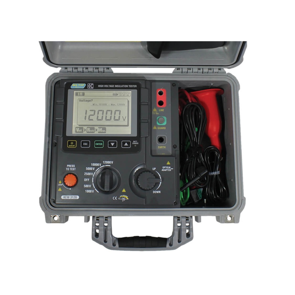 Megohmetro digital 500/1KV/2.5KV/5KV/10KV/12KV 35TΩ, USB. CAT IV 600V