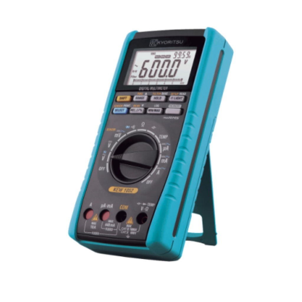 Multimetro digital 10A-AC/DC 1KV-AC/DC, Hz, T°, 60MΩ, capacitancia, diodo, continuidad, memoria, USB, CAT IV 600V TRMS