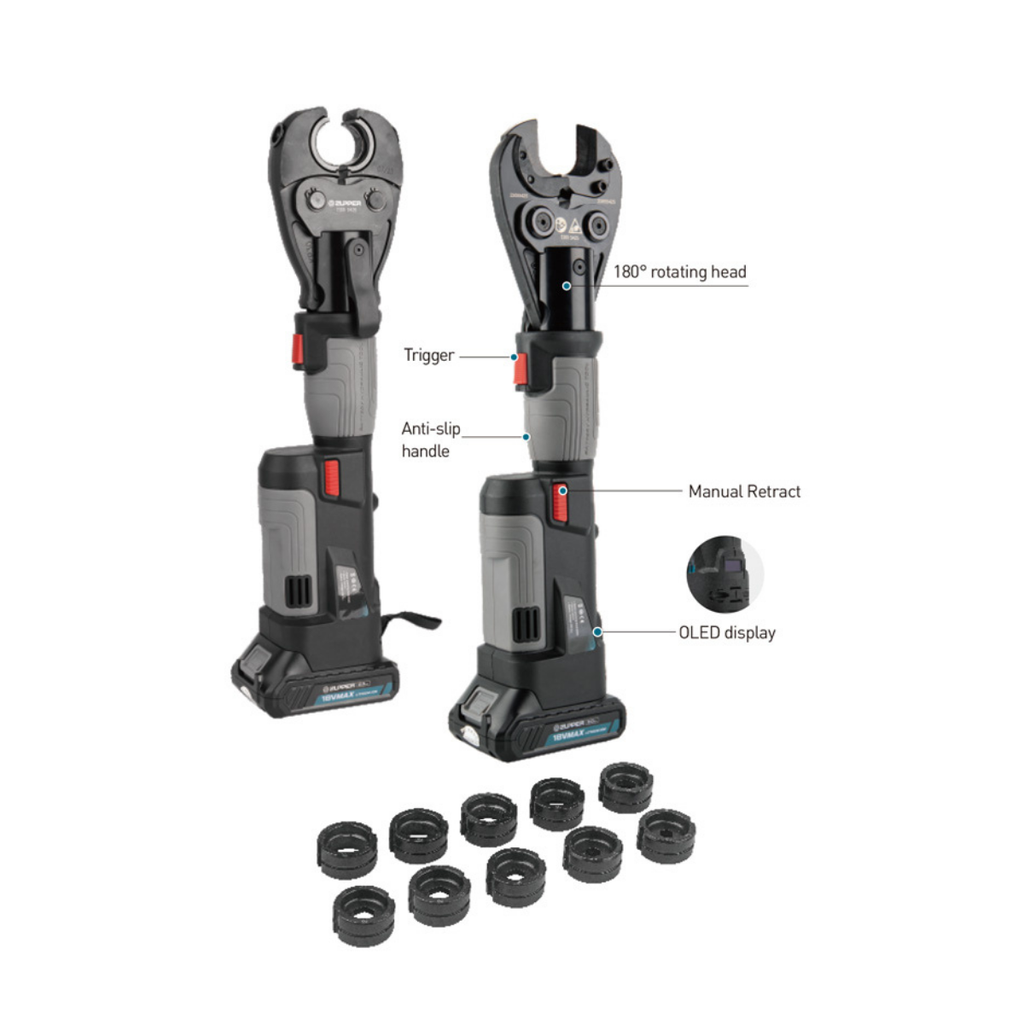 Herramienta Hidraulica A Bateria Crimpado Y Corte Rango 16-300mm²