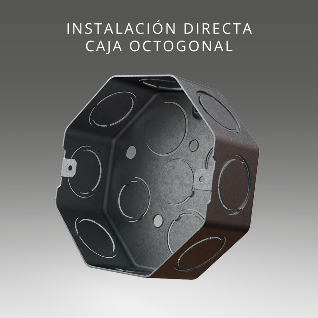 ARO DE EMBUTIR MOVIL OJO DE BUEY PARA MR16 BRONCE CAJA OCTOGONAL