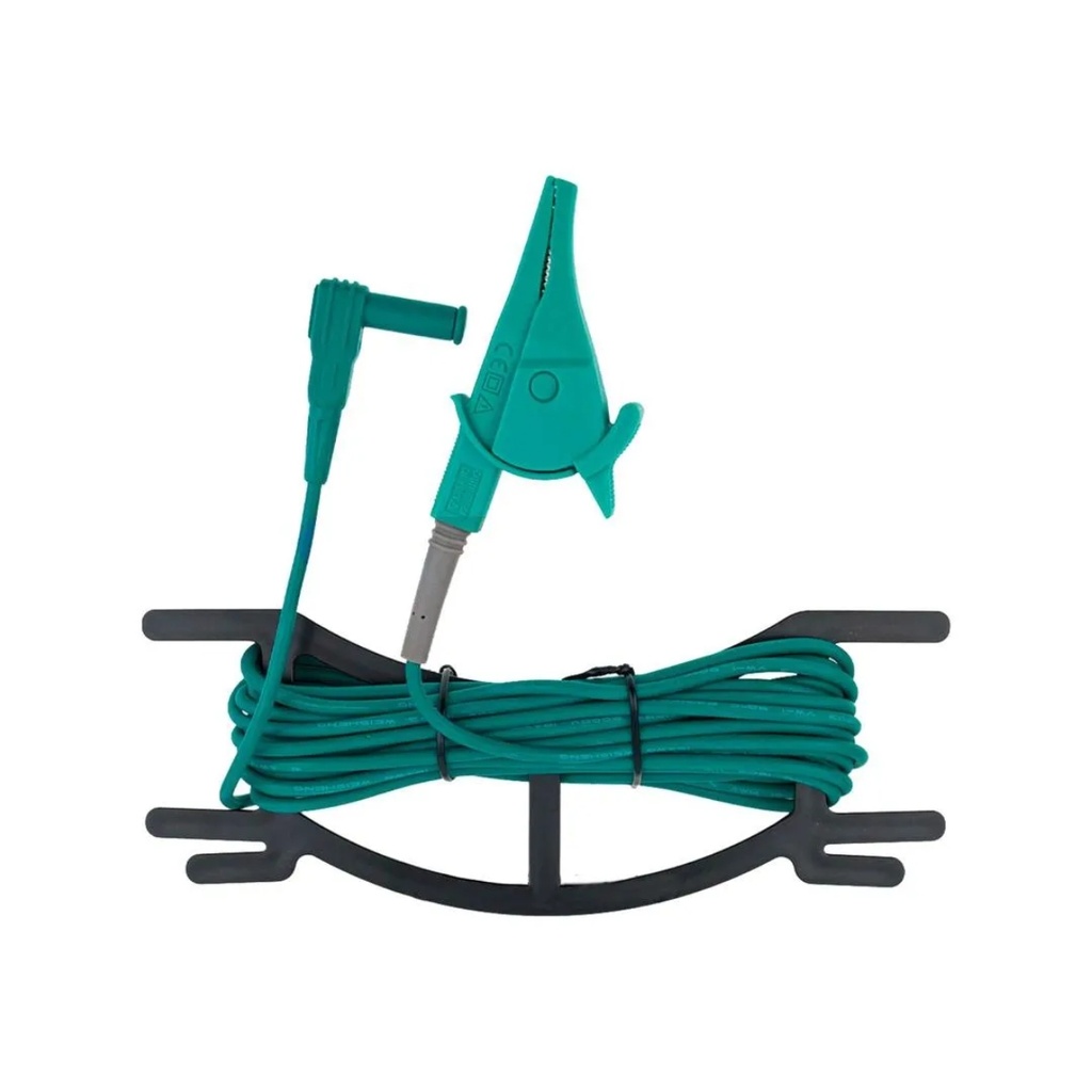 Cable Cocodrilo 5 M Para Telurometro, Color Verde