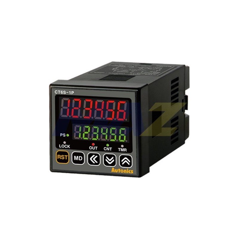 Contador/Temporizador Digital 6 dígitos, conteo Ascendente/Descendente, 48x48mm IP65