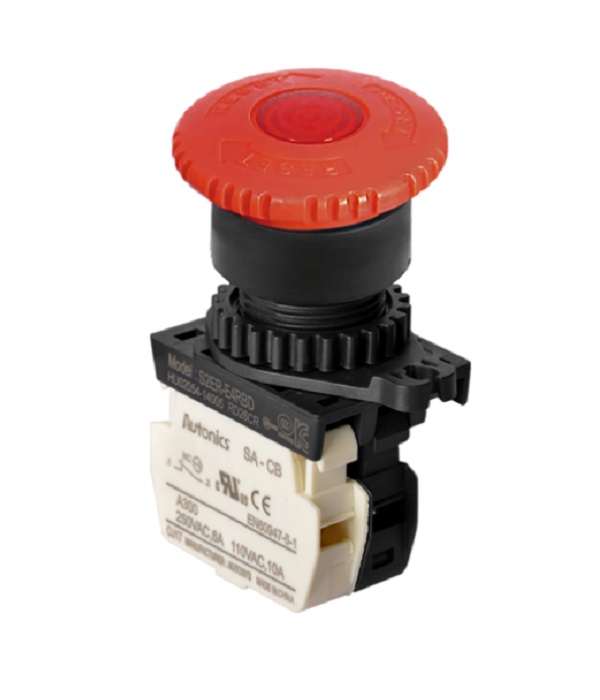 Pulsador De Emergencia, Cabezal, 22/25Mm, Tipo D40, Con Iluminacion, Rojo