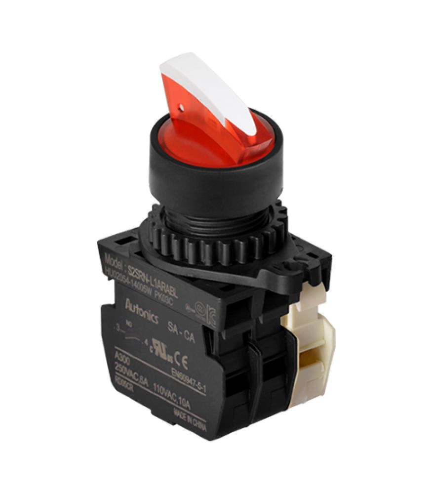 Selector, Cabezal, Planca Corta, 2Posicion Mantenido, Blanco