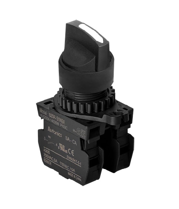 Selector, Cabezal, Planca Corta, 3Posicion Mantenido, Blanco