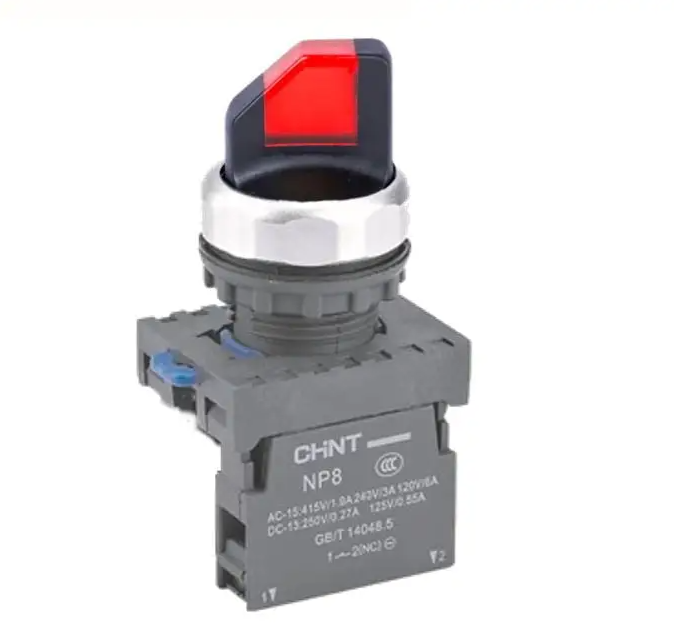 Selector De Metilla 1Na+1Nc, Con Lampara Tipo Led, Color Rojo 2 Posic