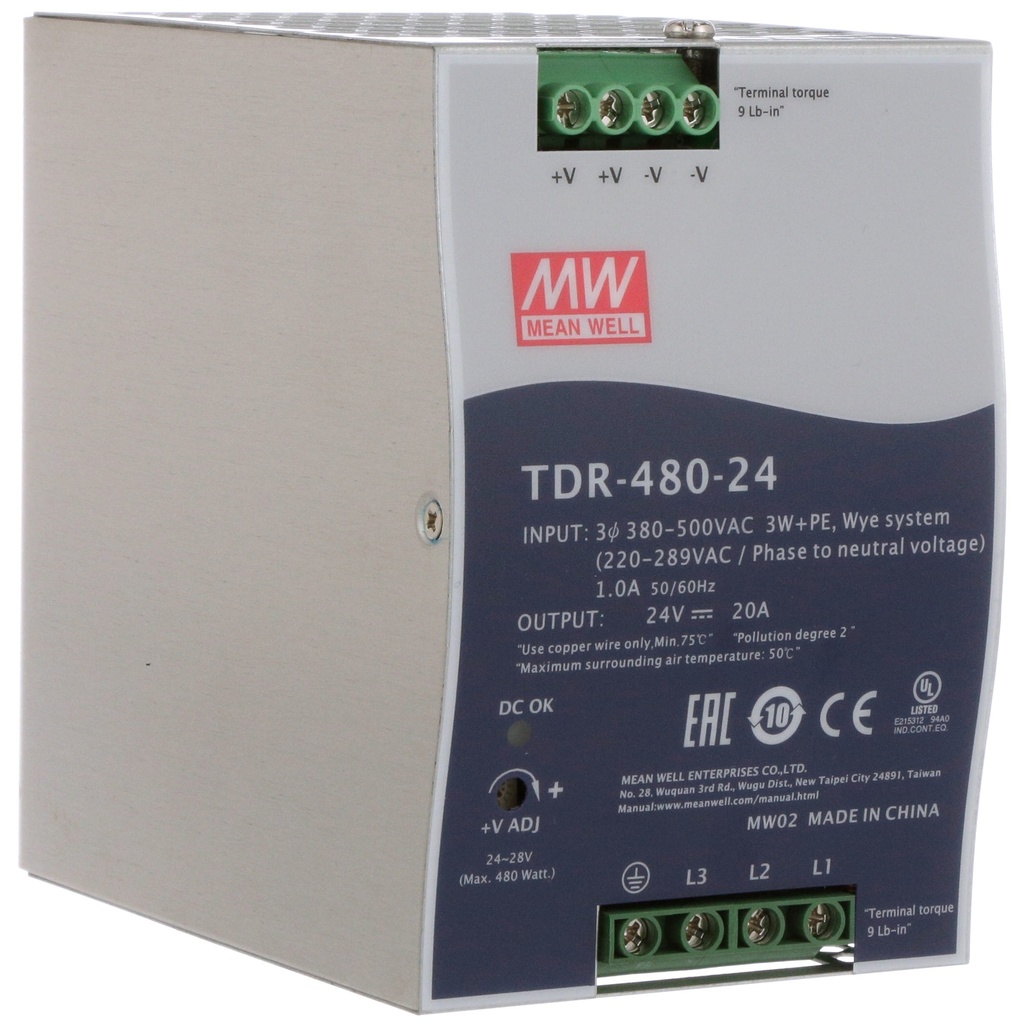 Fuente De Alim. Para Riel Din Trifasico Salida 24Vdc 40A 960W