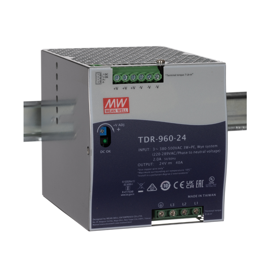 Fuente De Alim. Para Riel Din Trifasico Salida 24Vdc 40A 960W