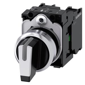 Selector Lumin.  Manija Corta 3Posic Metal Blanco Ø 22Mm 2Na