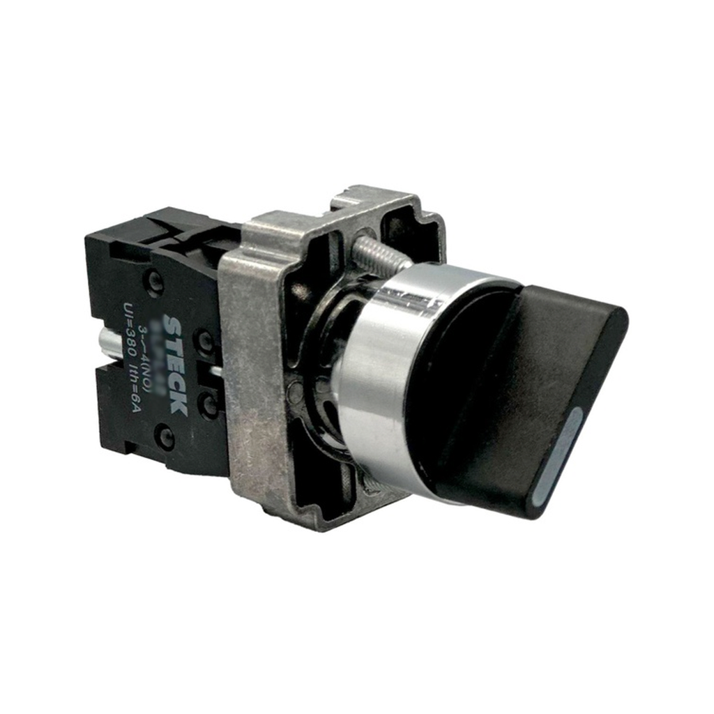 Selector Maneta Corta 2 Posic Metal Negro 22Mm 1Na C/Retorno