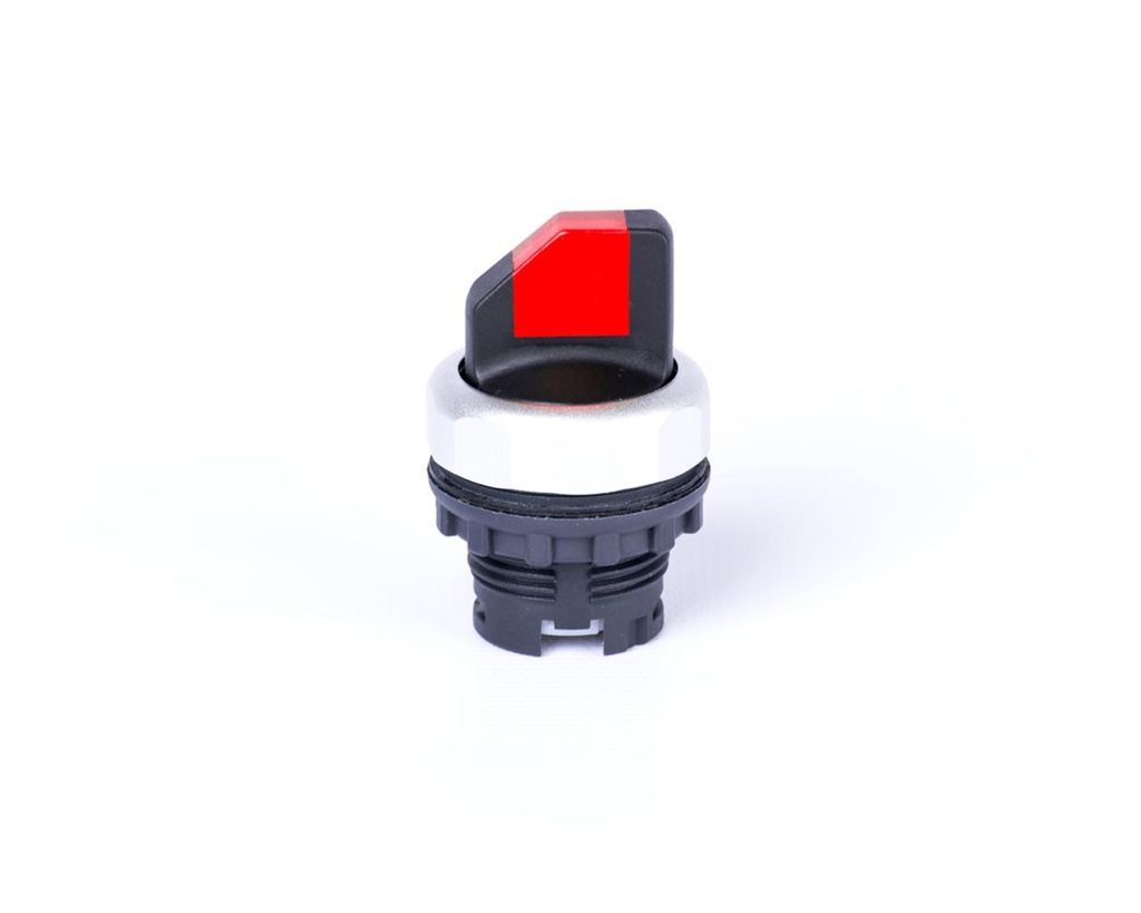 Selector Lumin.  Maneta Corta 2 Posic Pvc Rojo Ø 22Mm 1Na + 1Nc