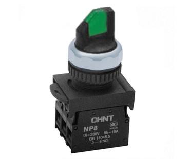 Selector Lumin.  Maneta Corta 2 Posic Pvc Verde Ø 22Mm 2Na