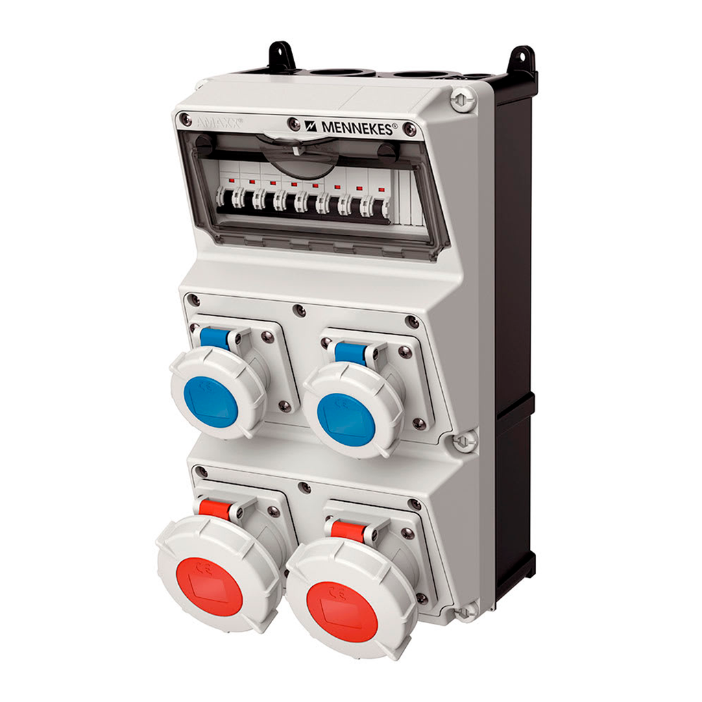 CAJA COMBI IP67 2 TOMA 32A 3P+T 415V 6H + 2 TOMA 16A 2P+T 250V 6H C/2 INT TERMO 3x32A 2 INT 1 X 16+N