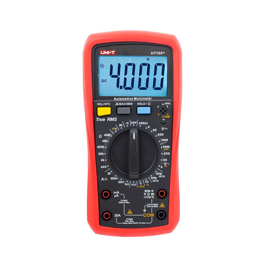 Multimetro Automotriz Con Medicion De RPM, Dwell, Voltaje, Continuidad Y Diodos