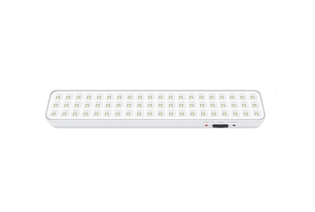 LUZ DE EMERGENCIA BLANCA 60 LEDS 100-240VAC AUTONOMÍA 9 HORAS-100LM LUZ FRÍA 6500K