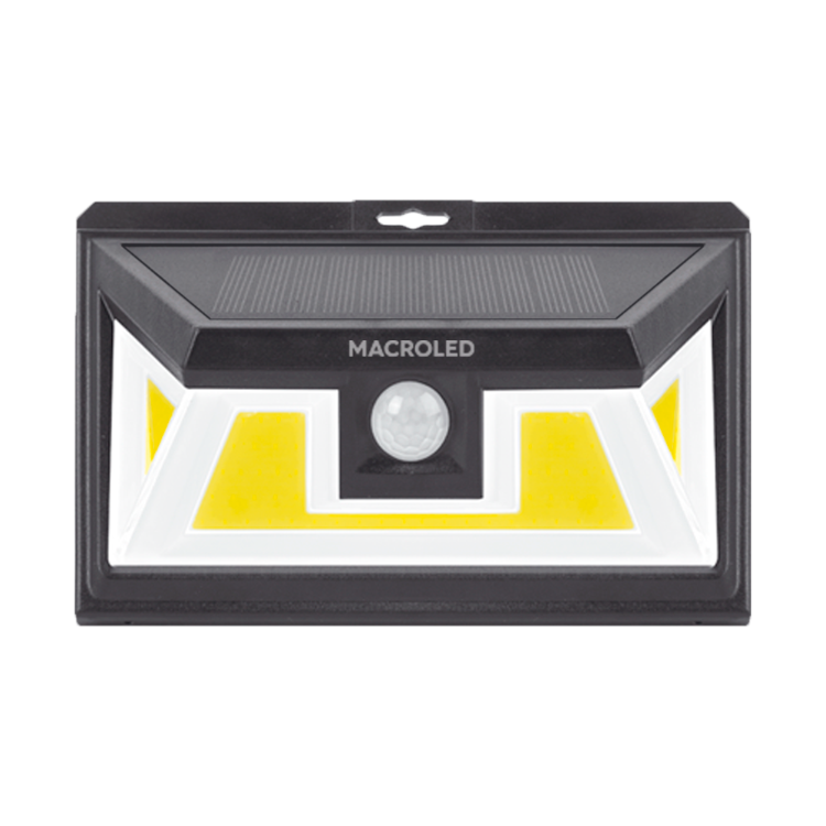 APLIQUE LED SOLAR DE PARED 5W CON SENSOR DE MOVIMIENTO LUZ CÁLIDA 3000K IP65