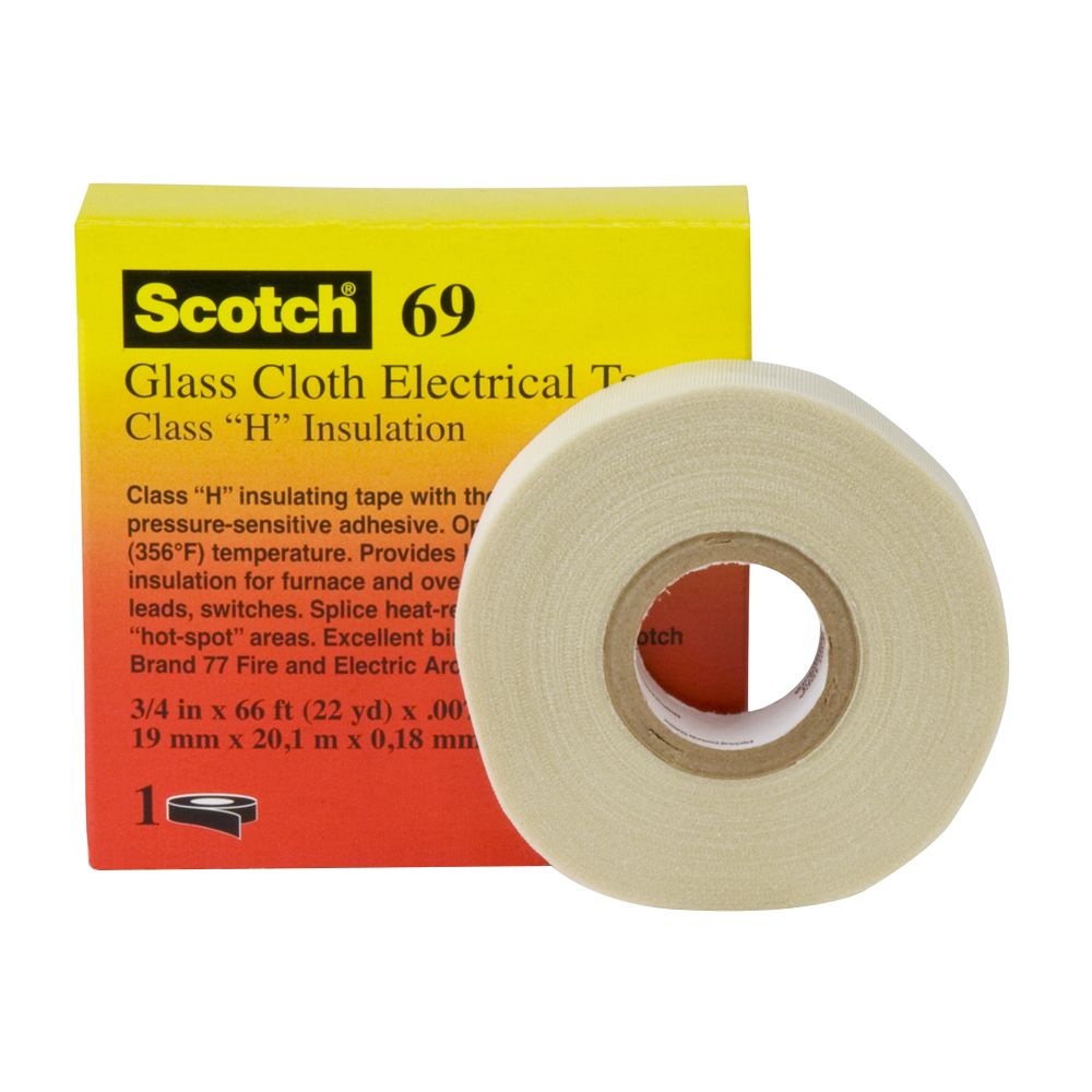 CINTA ADHESIVA SCOTCH 69 FIBRA VIDRIO BLANCO 3/4"X 20MTS