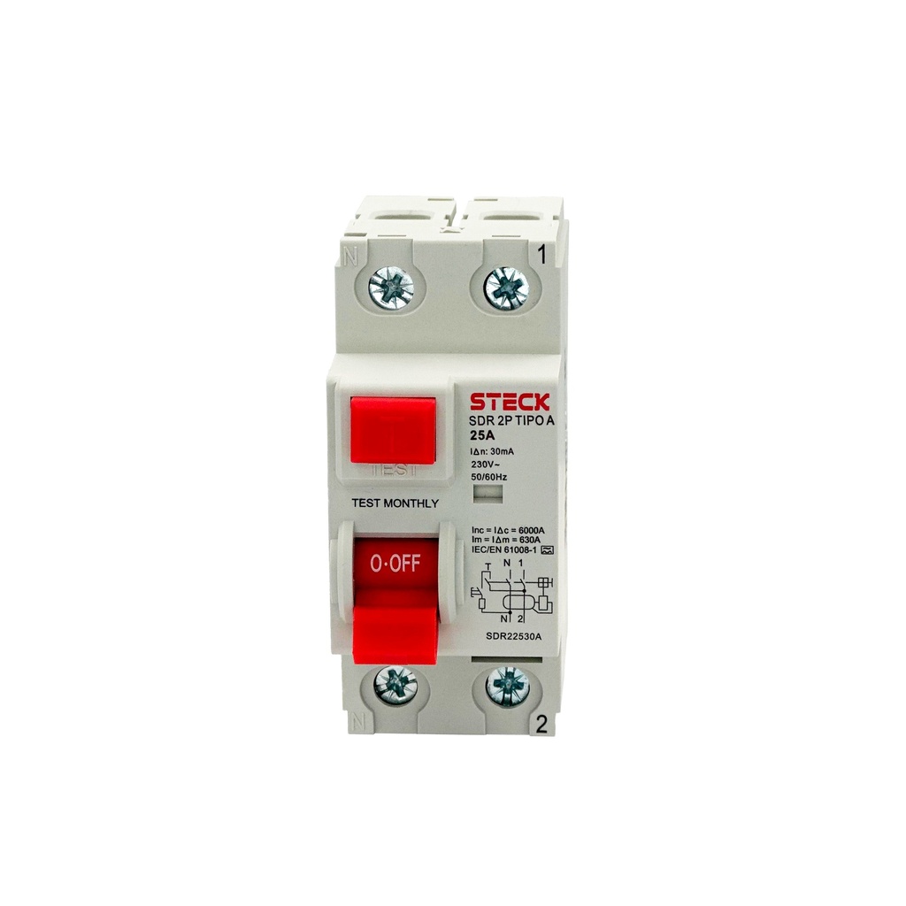 Interruptor Diferencial 2P 25A 30Ma 230V Tipo A, Iec61008