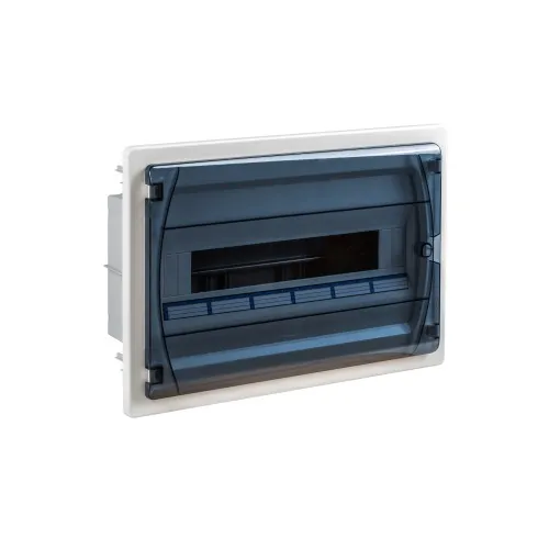 Tablero libre halógeno empotrable c/puerta fumé 18 polos s/tierra IP40 IK08