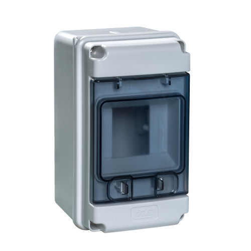 Tablero libre halógeno adosable c/puerta fumé 4 polos s/tierra UV IP65 IK08