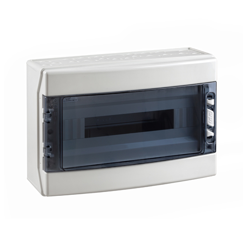 Tablero libre halógeno adosable c/puerta fumé 18 polos s/tierra UV IP65 IK08