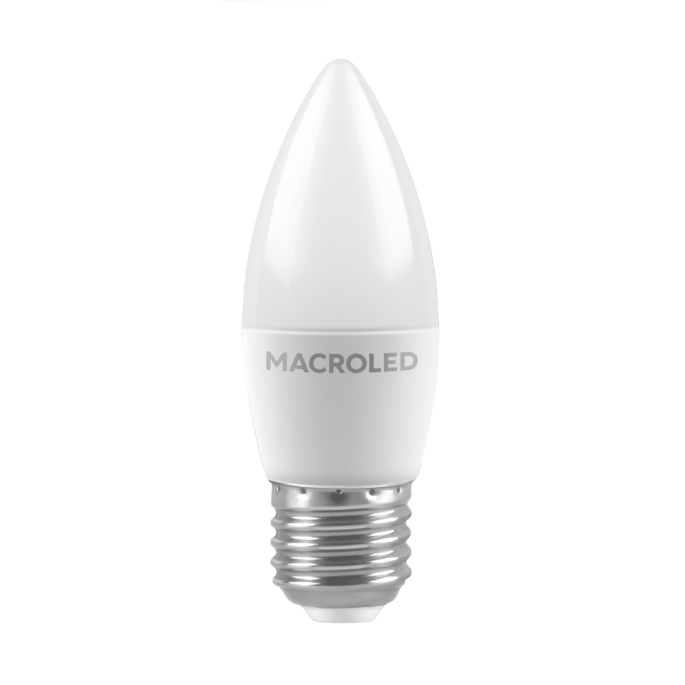 FOCO LED TIPO VELA 6W C37 E27 180-240VAC LUZ CÁLIDA 3000K