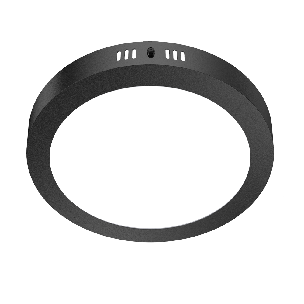 DOWNLIGHT LED NEGRO CIRCULAR ADOSABLE 18W 85-265VAC LUZ CÁLIDA 3000K