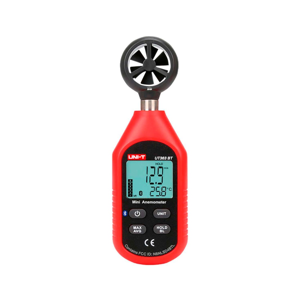 Anemometro Digital Con Bluetooth, Velocidad 0–30 M/S, Temperatura –10 °C A 50 °C