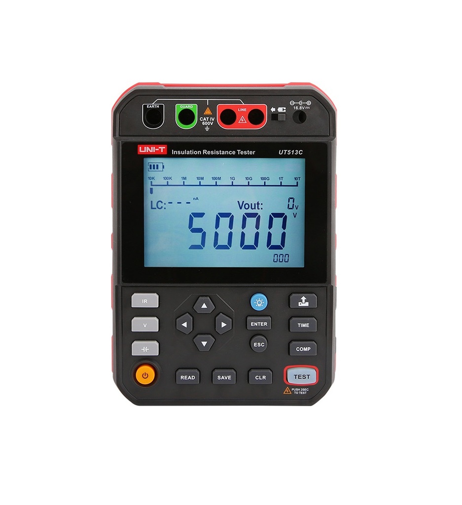 Megohmetro Digital 5000 V, Hasta 1000 GΩ, True RMS