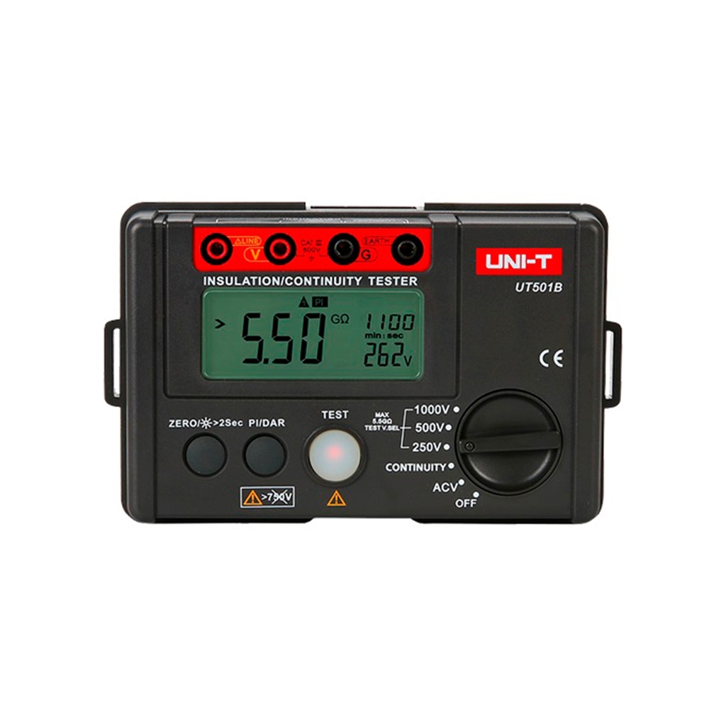 Megohmetro Digital 1000 V, Rango Hasta 5.5 GΩ, Funciones P-I-D-AR