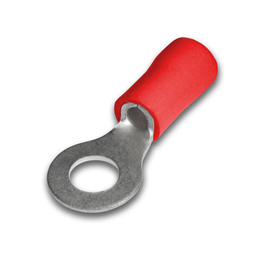 Terminal Ojal Aislado Ø 1/4" – 16-22 AWG Rojo (100 und)