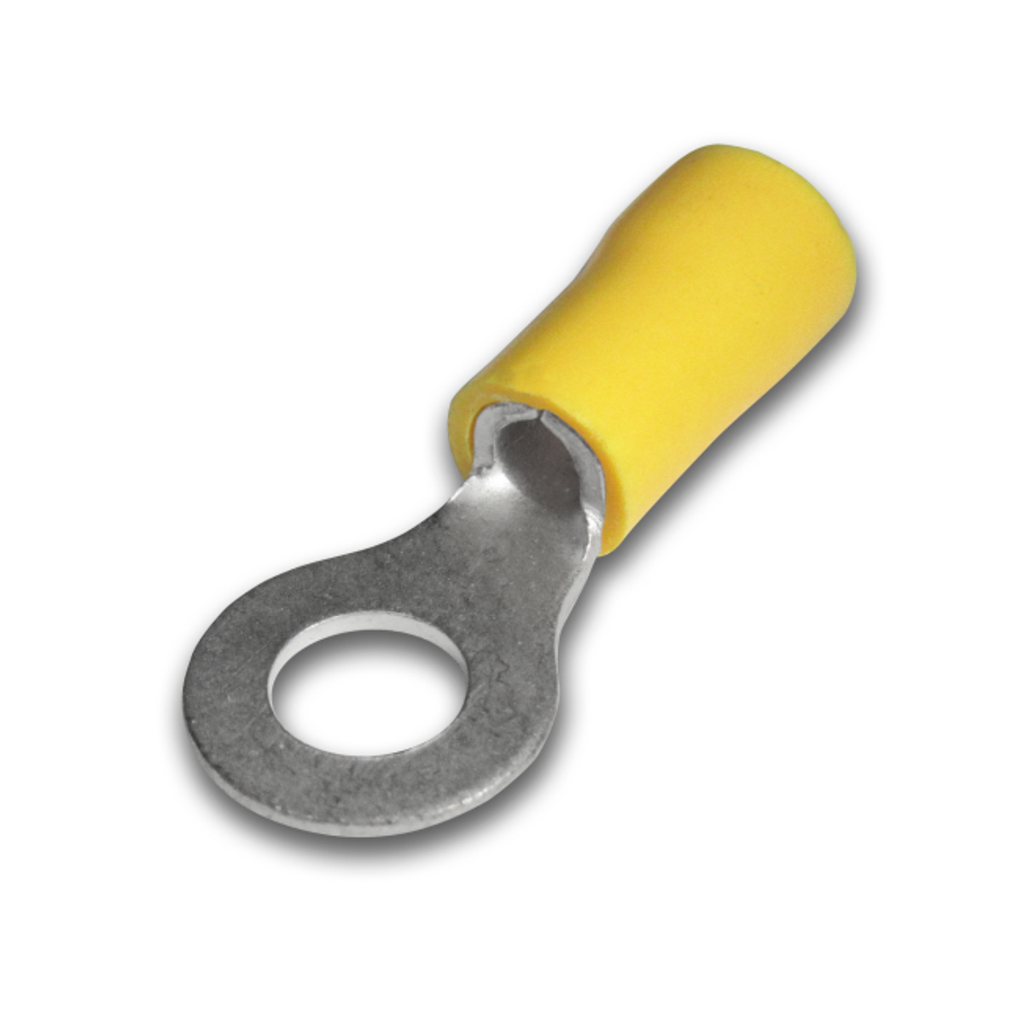 Terminal Ojal Aislado Ø 1/4&quot; – 10-12 AWG Amarillo (100 und)