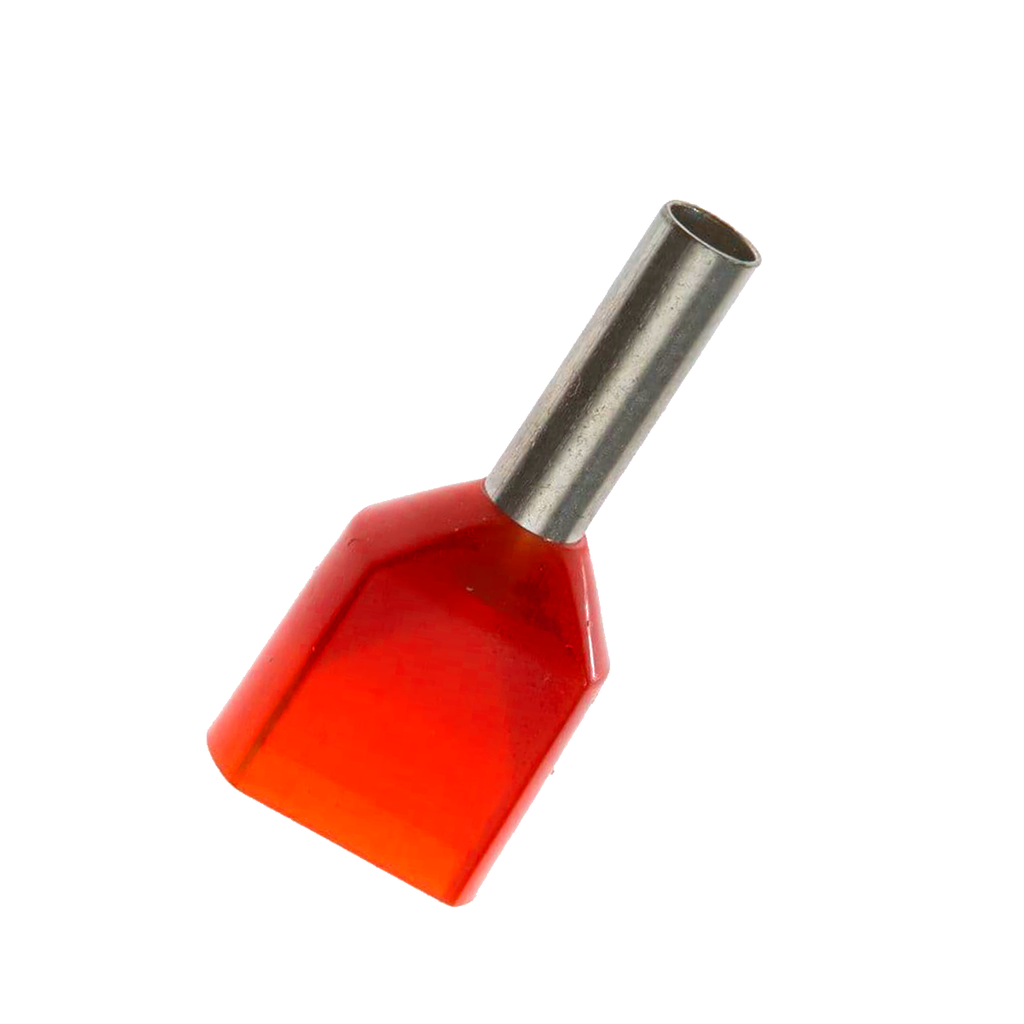 Terminal Sobremoldeado Doble – 16 AWG Rojo (100 und)