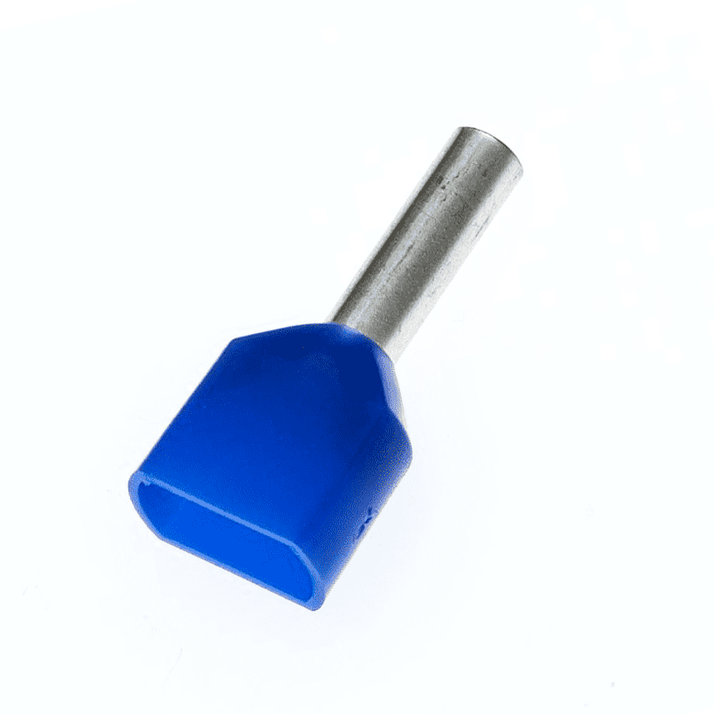 Terminal Sobremoldeado Doble – 14 AWG Azul (100 und)