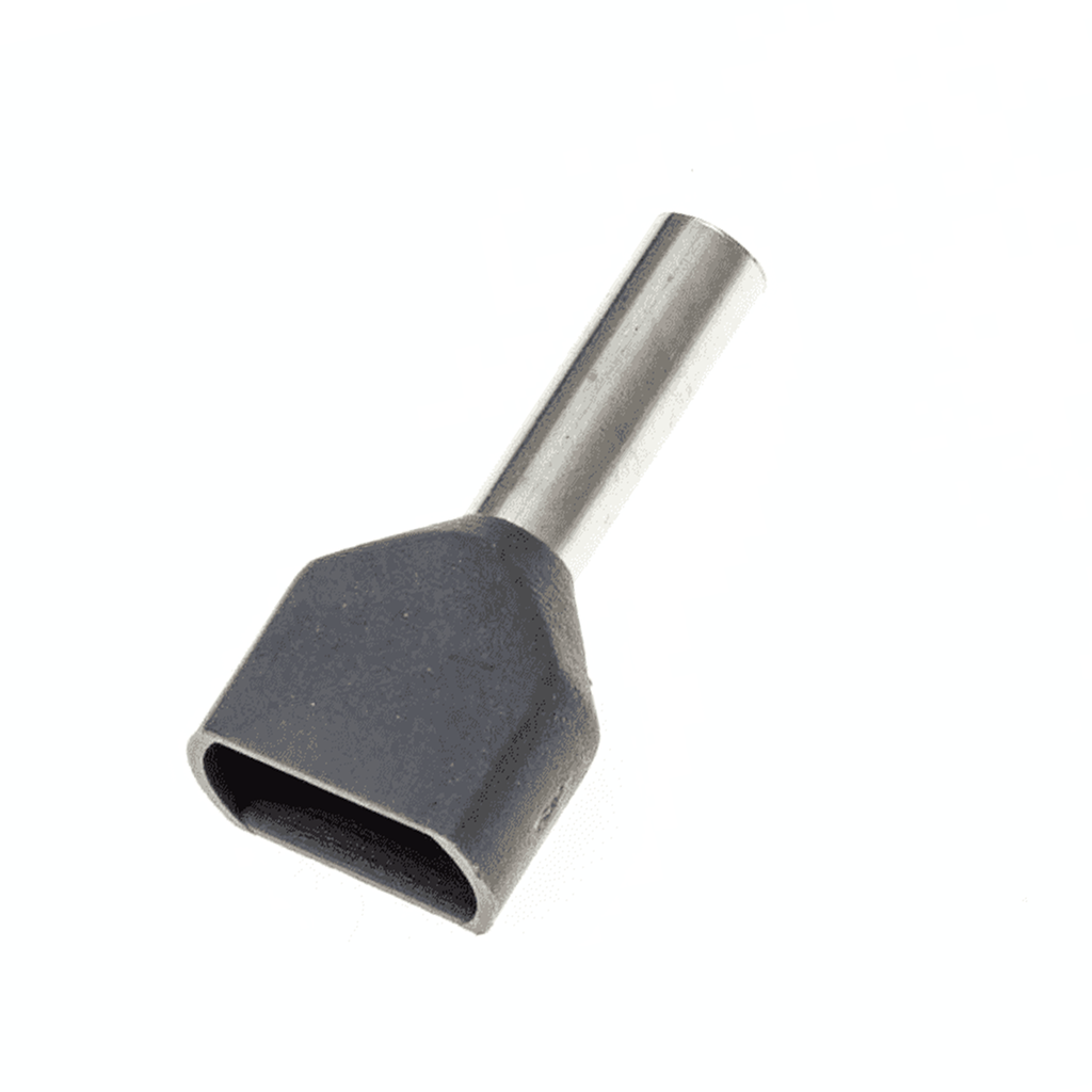 Terminal Sobremoldeado Doble – 12 AWG Gris (100 und)