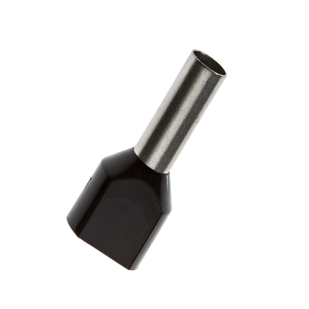 Terminal Sobremoldeado Doble – 10 AWG Negro (100 und)