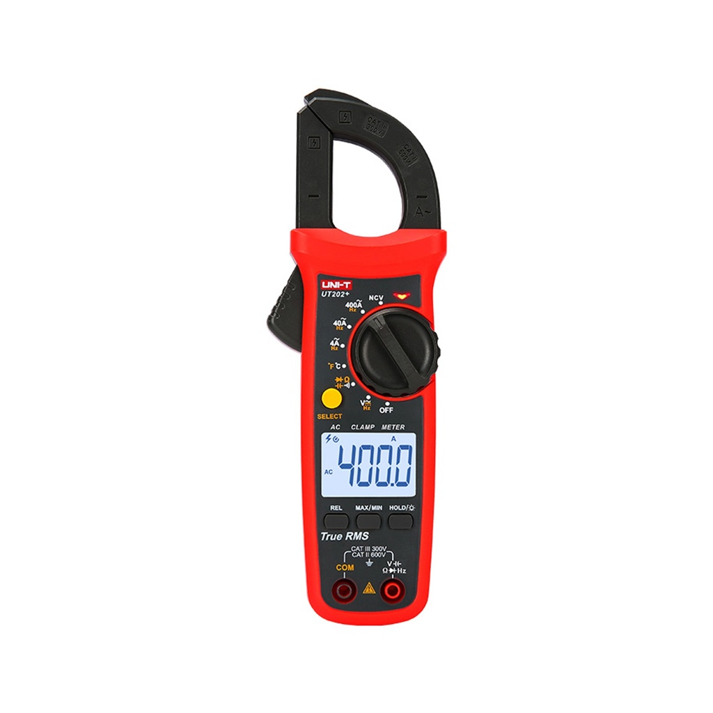 Pinza Amperimetrica Digital 600 A AC, True RMS, Medicion De Temperatura