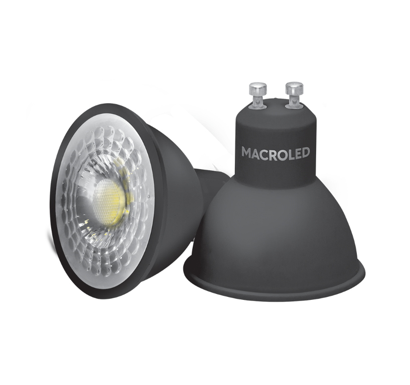 DICROICO LED ECO NEGRO MR16 7W 100-240VAC LUZ CÁLIDA 3000K 38° GU10