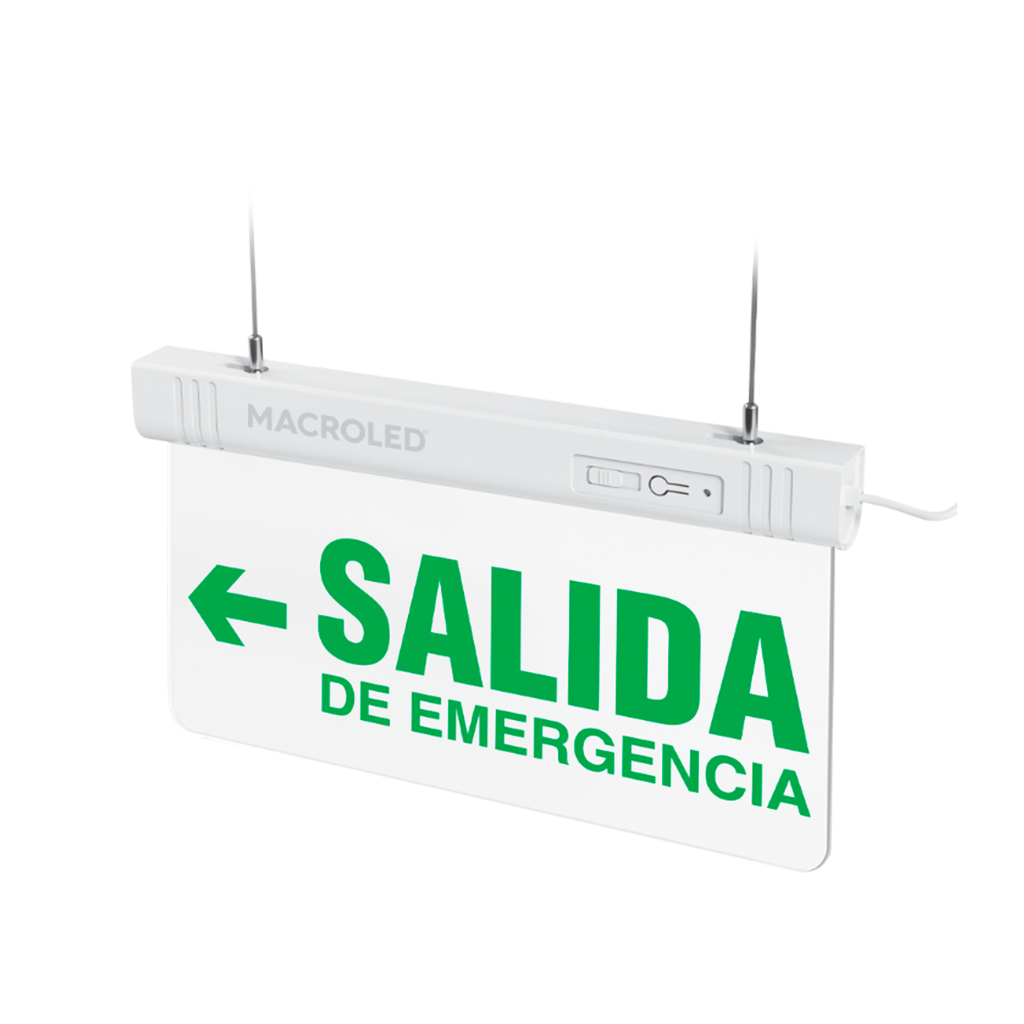 LETRERO LED AUTON. 3HORAS-1W DE SALIDA DE EMERGENCIA LUMINOSO-PE- (EMERGENCIA IZQUIERDA)