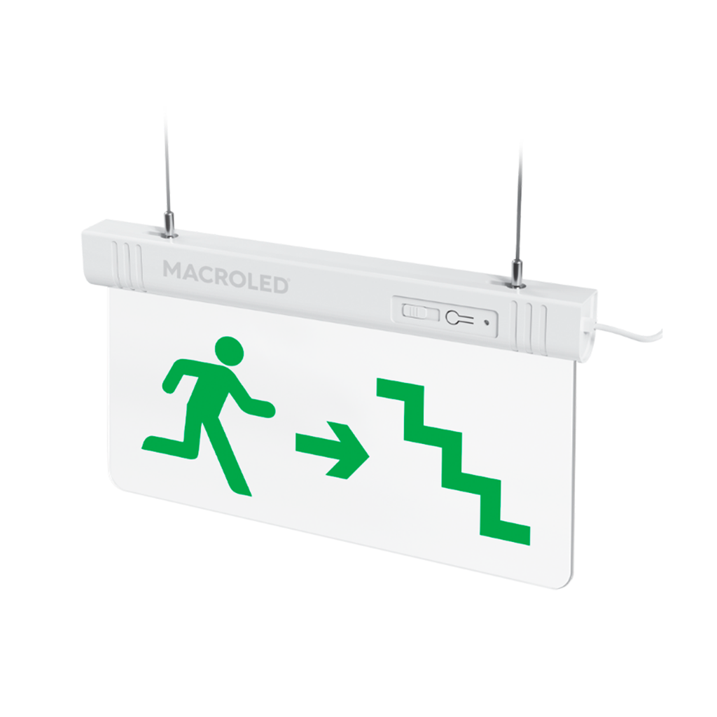 LETRERO LED AUTON. 3HORAS-1W DE SALIDA DE EMERGENCIA LUMINOSO-PE- (HOMBRE ESCALERA)