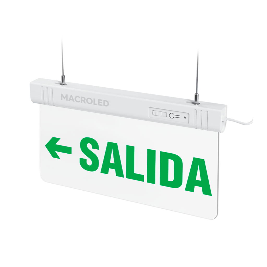 LETRERO LED AUTON. 3HORAS-1W DE SALIDA DE EMERGENCIA LUMINOSO-PE- (SALIDA IZQUIERDA)