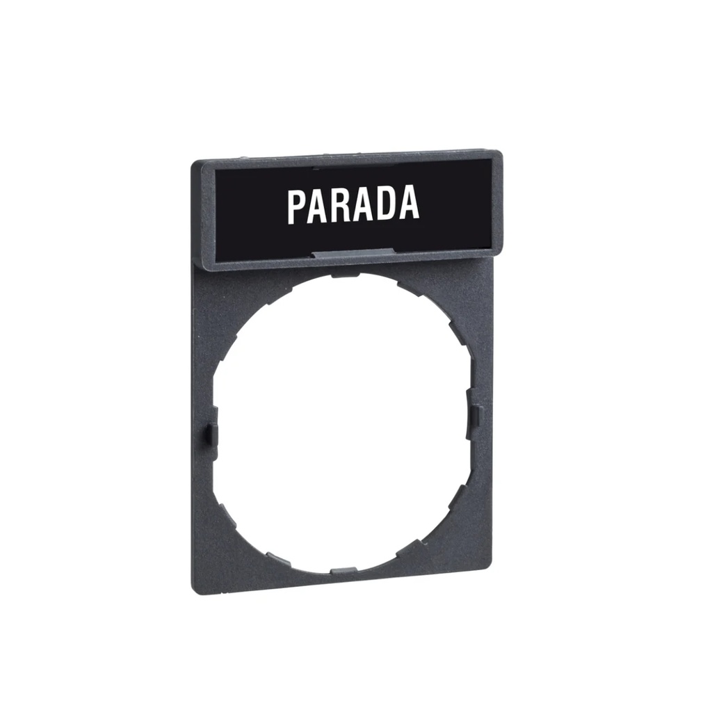 PLACA LEYENDA 30X40MM NEGRO TEXTO BLANCO MARCHA HARMONY
