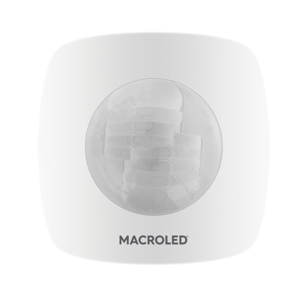 SENSOR DE MOVIMIENTO TECHO MACROLED 220-240VAC 1200W MAX, 20MTS DE ALCANCE, 360°