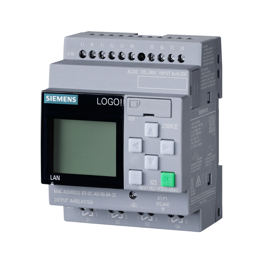 Modulo Plc Logo! 230Rce V8.4 – 8Di / 4Do Relé / 115–230V Ac/Dc Con Display Y Ethernet