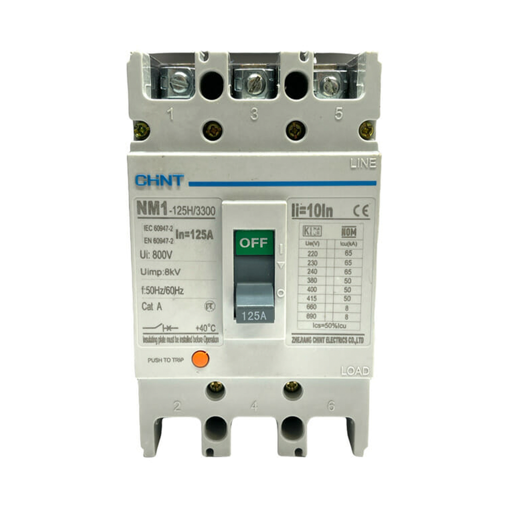 Int. Aut. Caja Mold. 3P Fijo 63A 50Ka 415Vac  Nm1-125H