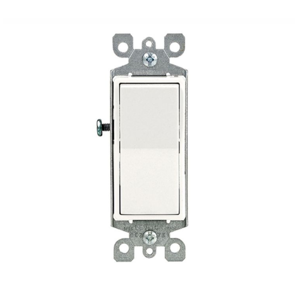 INTERRUPTOR UNIPOLAR SIMPLE DECORA 15A L/T 250V BLANCO