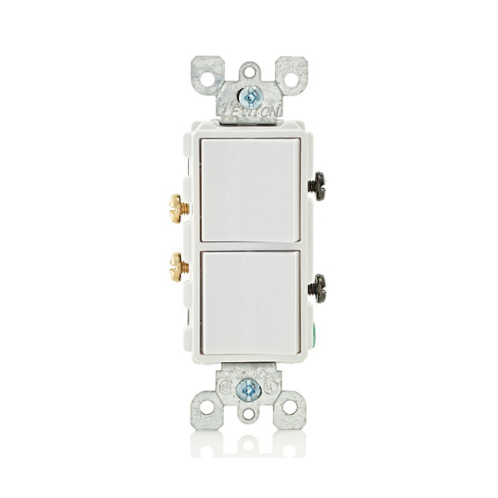 INTERRUPTOR DOBLE DECORA L/T 15A 250V BLANCO