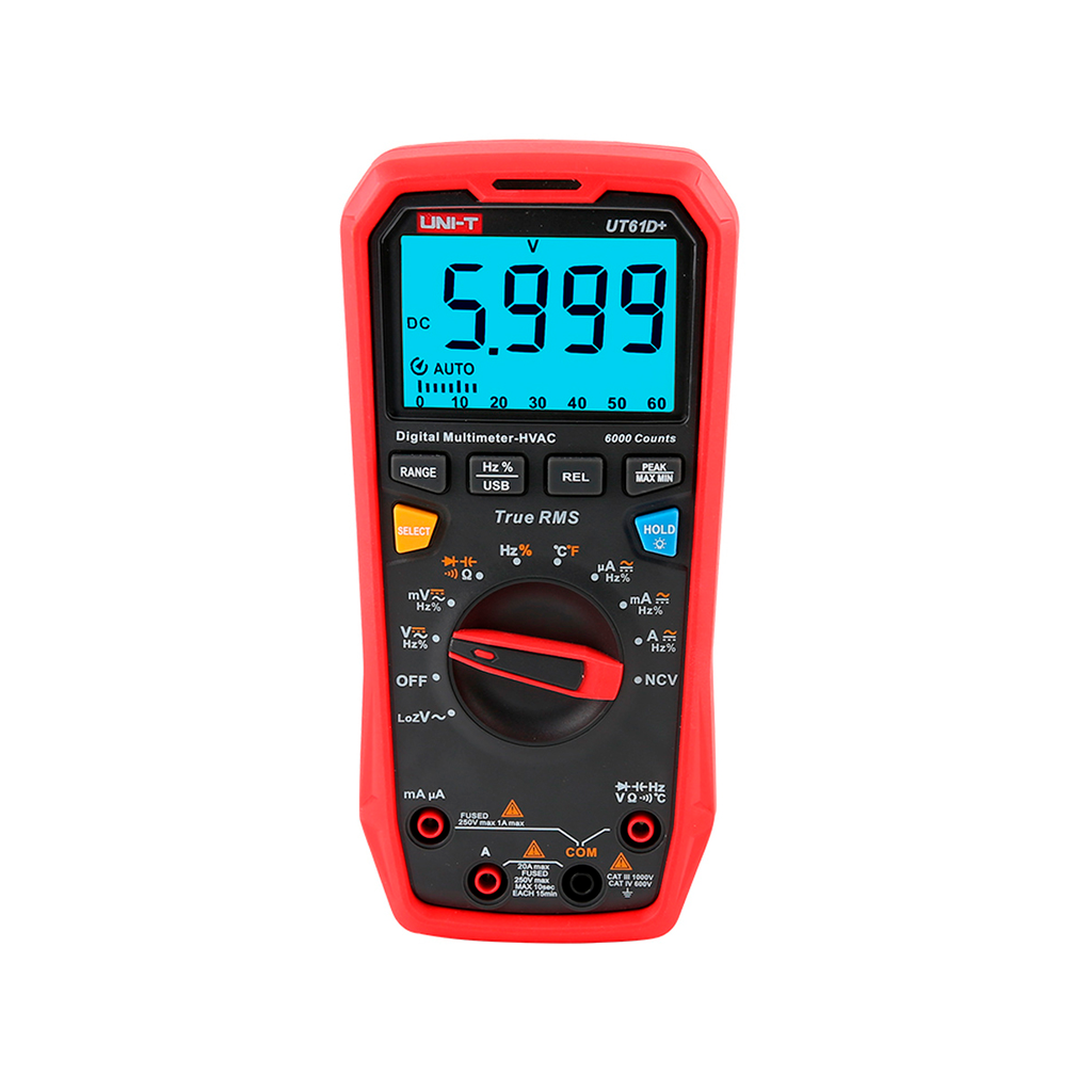 Multimetro Digital True RMS, Auto-Rango, USB, Con LoZ, Rango Hasta 1000 V